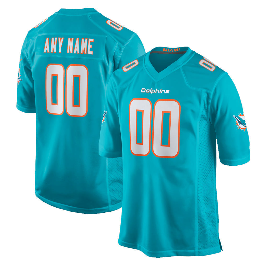 Kdoa Custom M.Dolphins Aqua Home Game Any Name & Numbers Stitched Jerseys