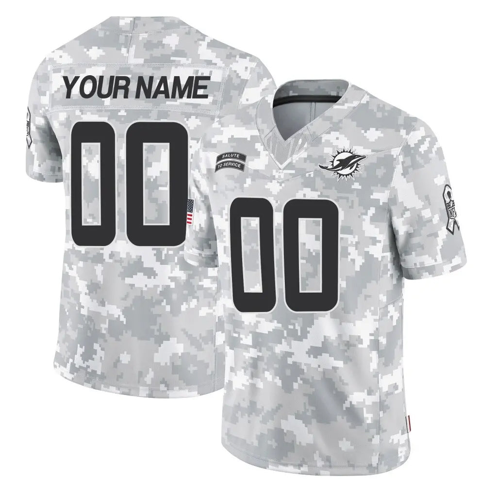 Kdoa Custom M.Dolphins Arctic Camo Salute To Service Limited Game Any Name & Numbers Stitched Jerseys