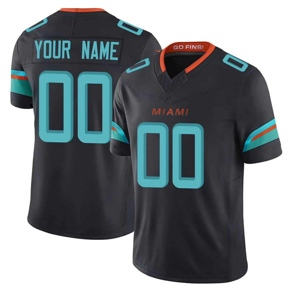 Kdoa Custom M.Dolphins Black Limited Pitch Rivalries Collection Home Game Any Name & Numbers Stitched Jerseys