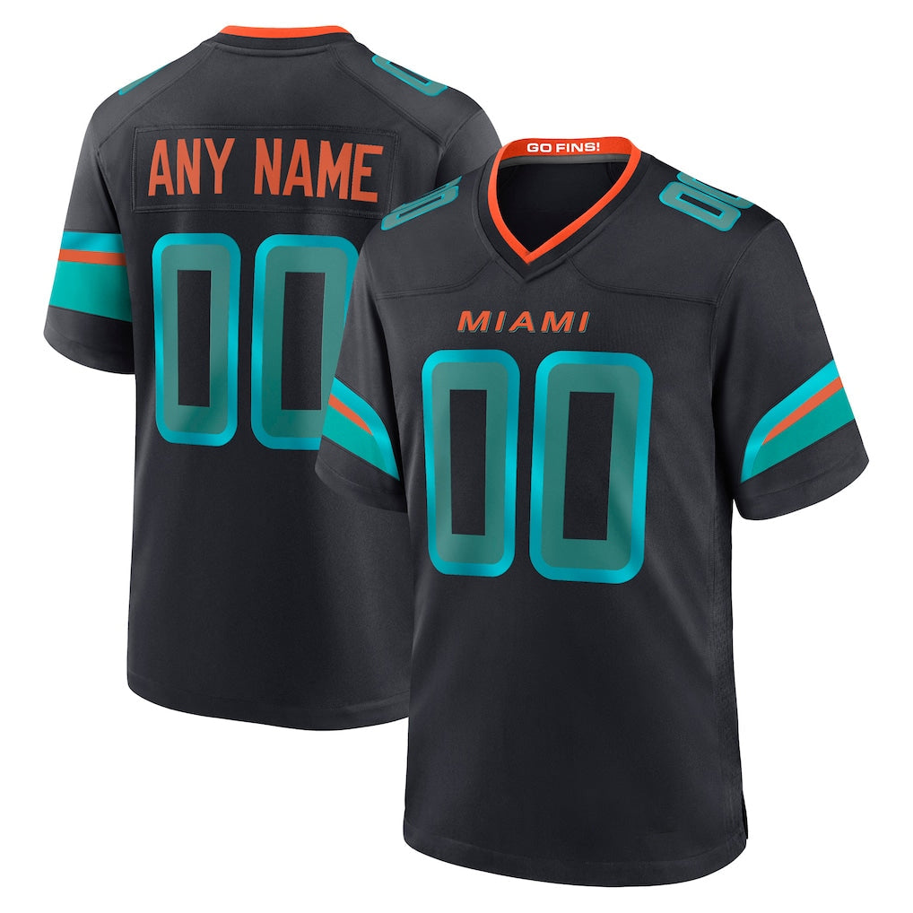 Kdoa Custom M.Dolphins Black Pitch Rivalries Collection Home Game Any Name & Numbers Stitched Jerseys