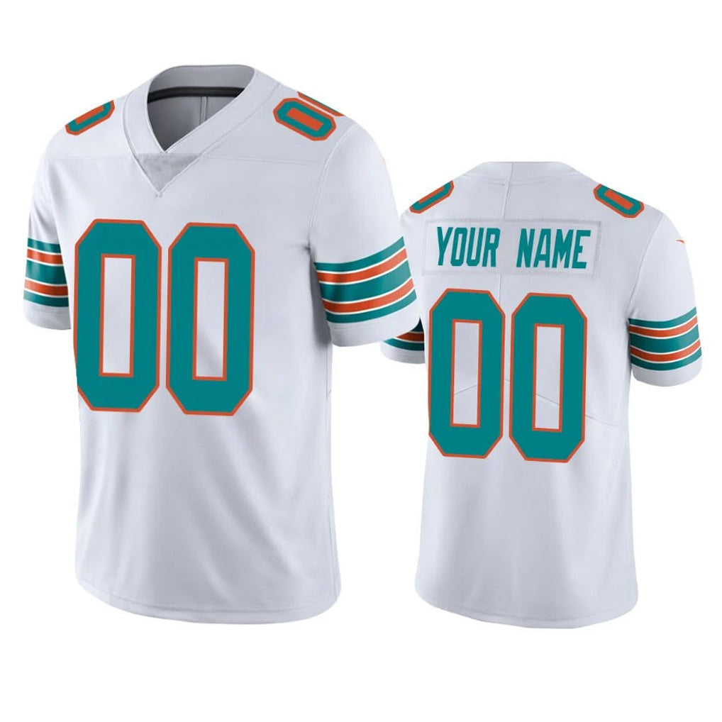 Kdoa Custom M.Dolphins White Limited Vapor Untouchable Home Game Any Name & Numbers Stitched Jerseys