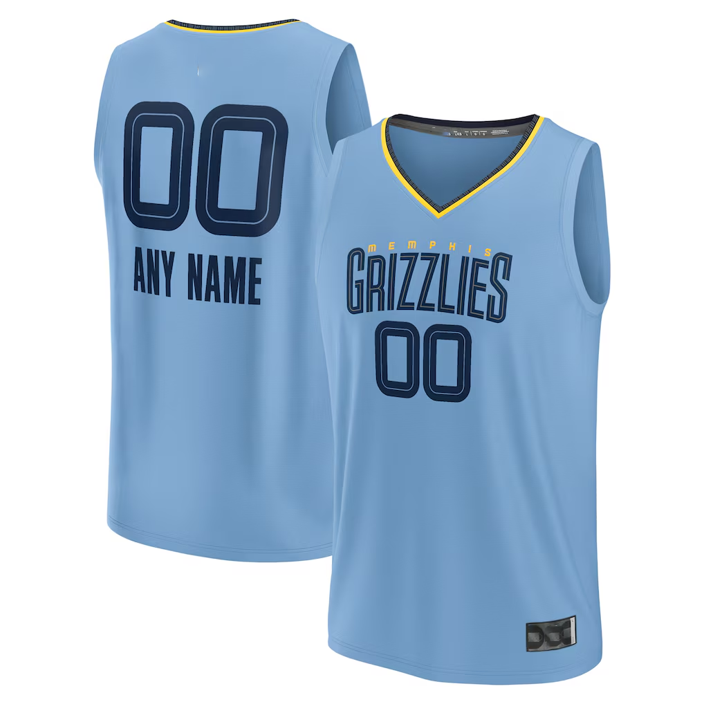 Kdoa Custom M.Grizzlies Light Blue Fast Break Stitched Jerseys- Statement Edition