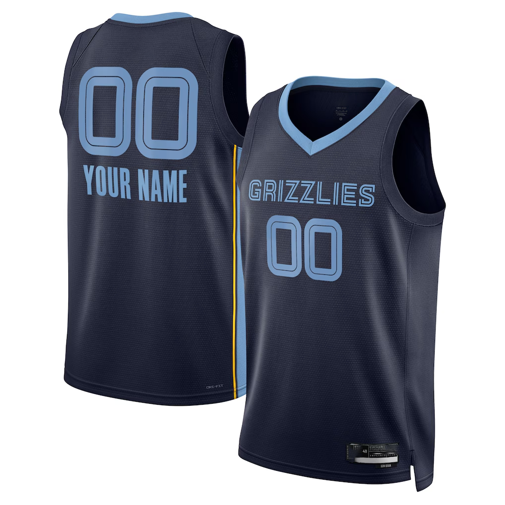 Kdoa Custom M.Grizzlies Navy Swingman Stitched Jerseys- Icon Edition