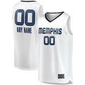 Kdoa Custom M.Grizzlies White Fast Break Replica Stitched Jerseys- Association Edition