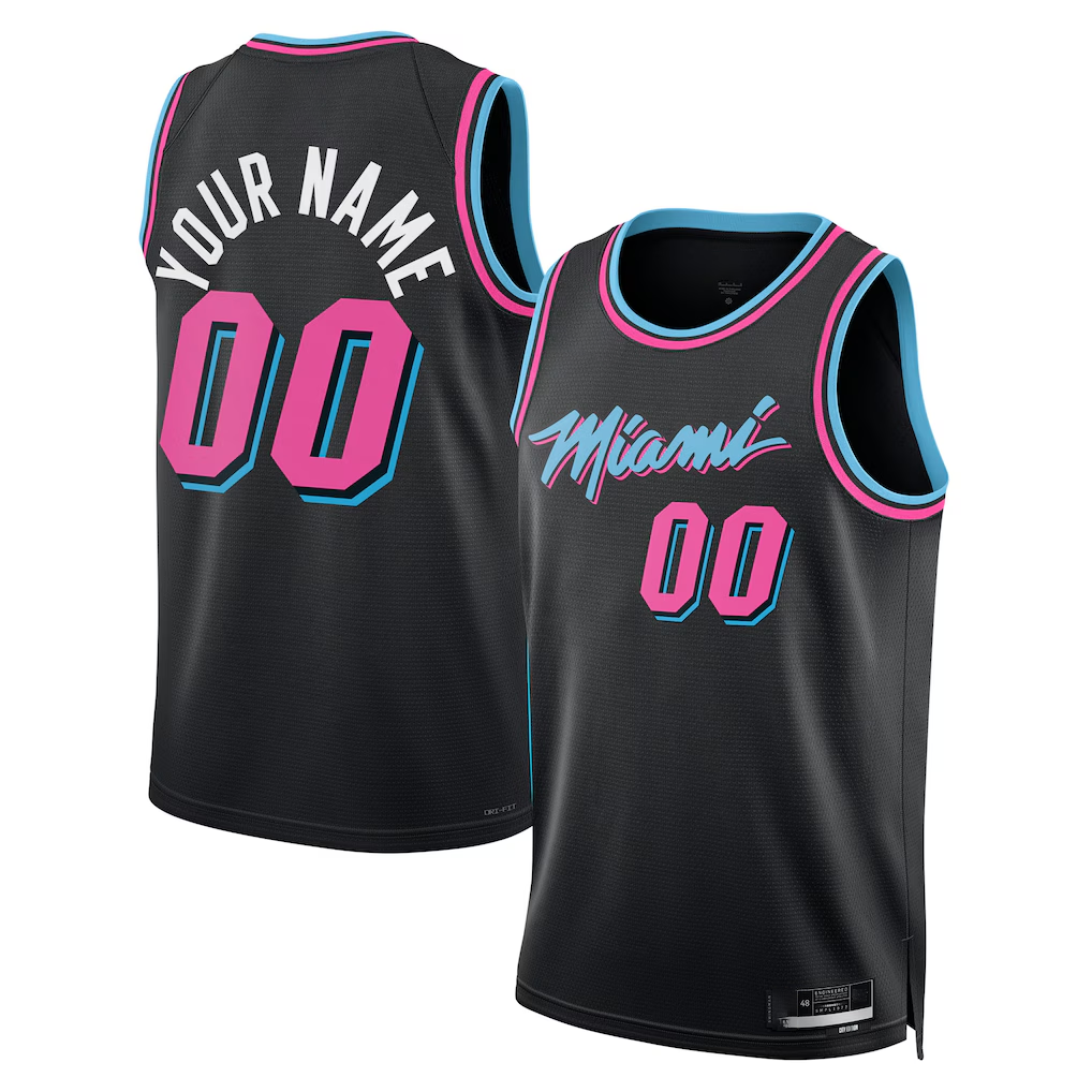 Kdoa Custom M.Heat Black 202526 City Edition Swingman Jerseys
