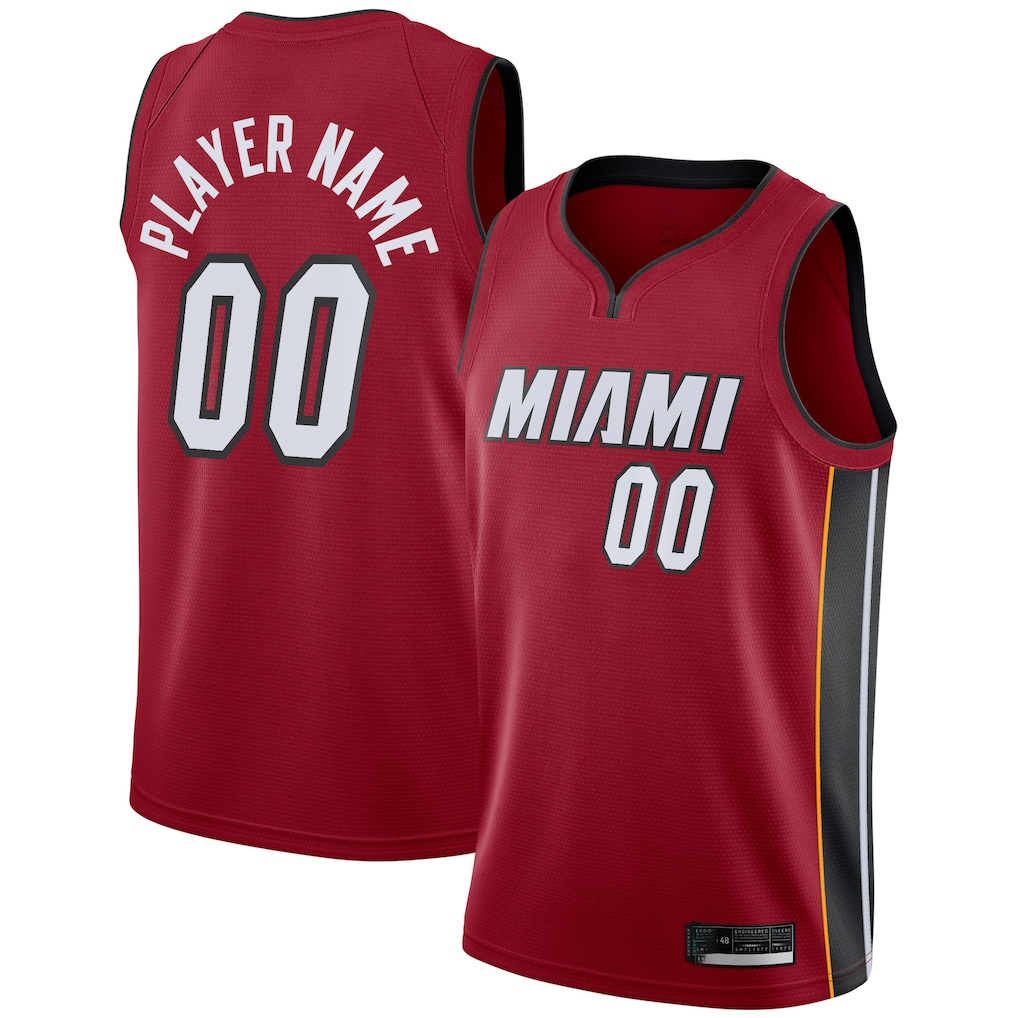Kdoa Custom M.Heat Jordan Brand Red Swingman Jerseys - Statement Edition