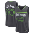 Kdoa Custom M.Timberwolves Anthracite Fast Break Stitched Jerseys- Icon Edition