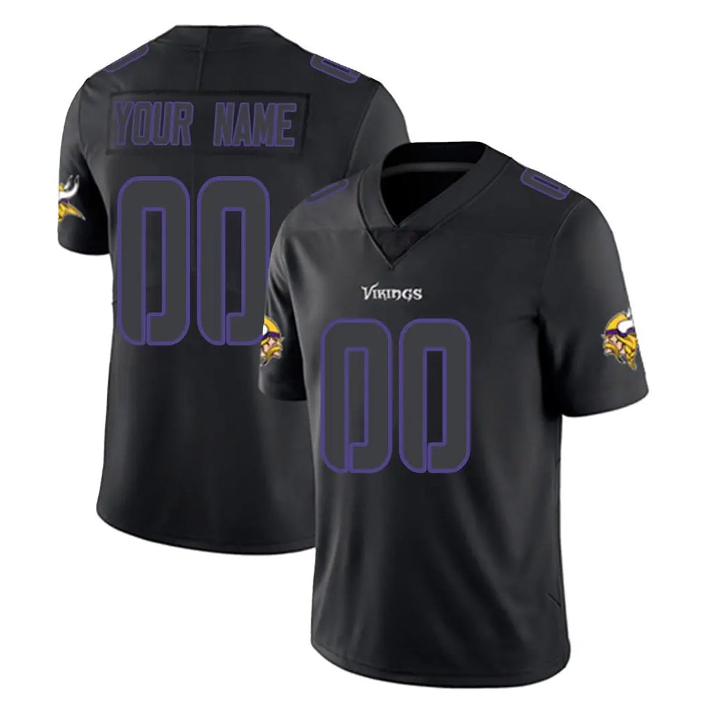 Kdoa Custom MN.Vikings Black Impact Limited Home Game Any Name & Numbers Stitched Jerseys