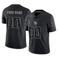 Kdoa Custom MN.Vikings Black Limited Reflective Home Game Any Name & Numbers Stitched Jerseys