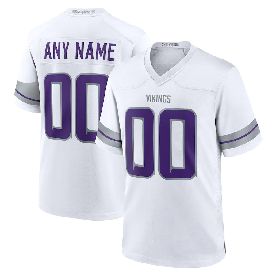Kdoa Custom MN.Vikings White Alternate Game Stitched Jerseys