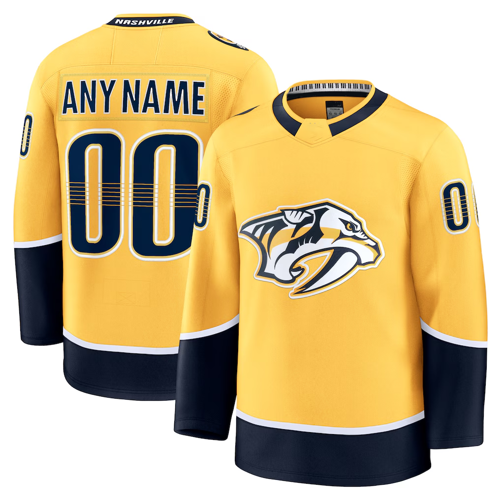 Kdoa Custom N.Predators Gold Home Premium Jerseys