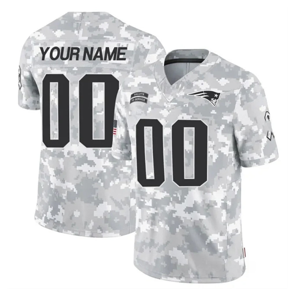 Kdoa Custom NE.Patriots Arctic Camo Salute To Service Limited Game Any Name & Numbers Stitched Jerseys