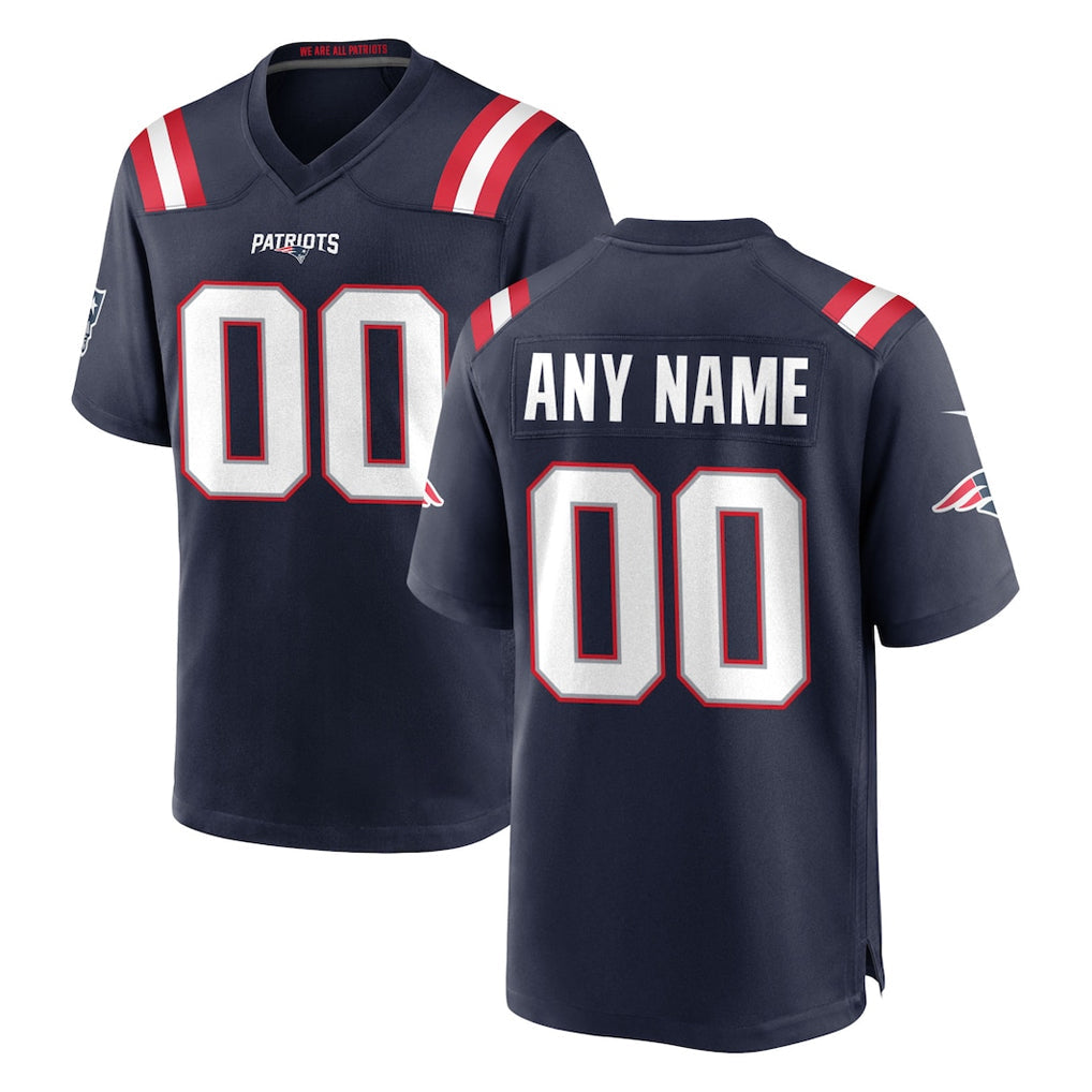 Kdoa Custom NE.Patriots Navy Home Game Any Name & Numbers Stitched Jerseys