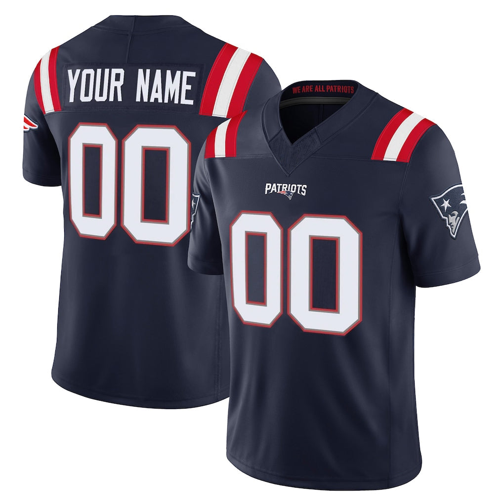 Kdoa Custom NE.Patriots Navy Limited Vapor F.U.S.E. Home Game Any Name & Numbers Stitched Jerseys