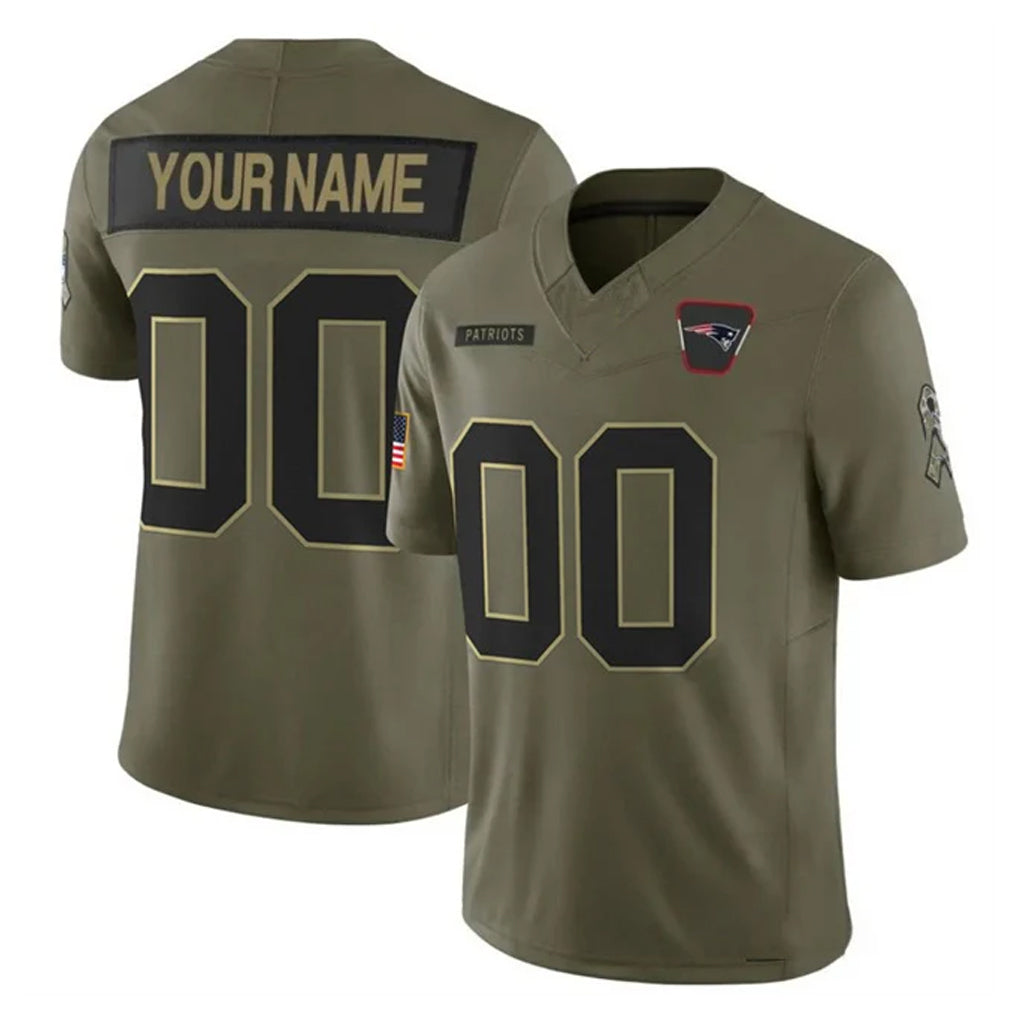 Kdoa Custom NE.Patriots Olive 2025 Salute To Service Limited Any Name & Numbers Stitched Jerseys