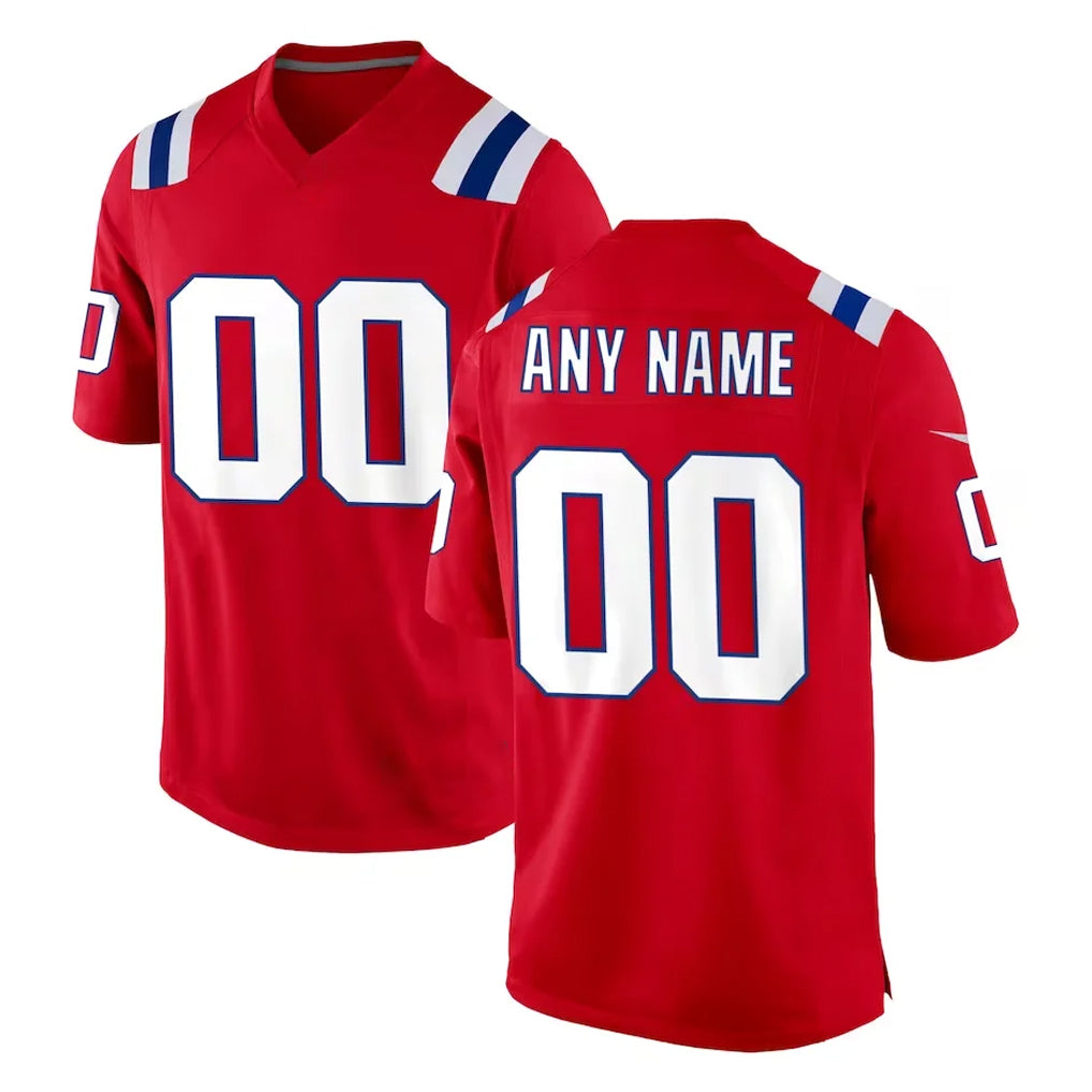 Kdoa Custom NE.Patriots Red Home Game Any Name & Numbers Stitched Jerseys