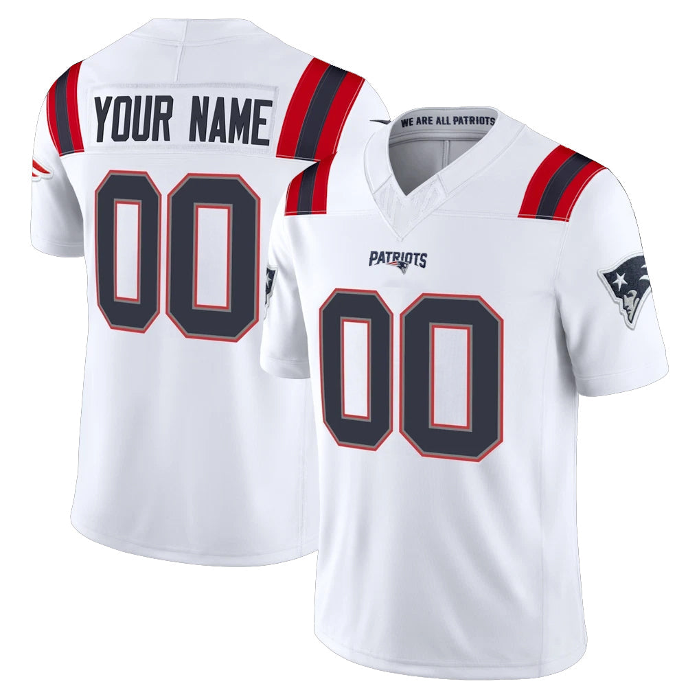 Kdoa Custom NE.Patriots White Limited Vapor F.U.S.E. Home Game Any Name & Numbers Stitched Jerseys