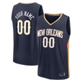 Kdoa Custom NO.Pelicans Navy Fast Break Stitched Jerseys- Icon Edition