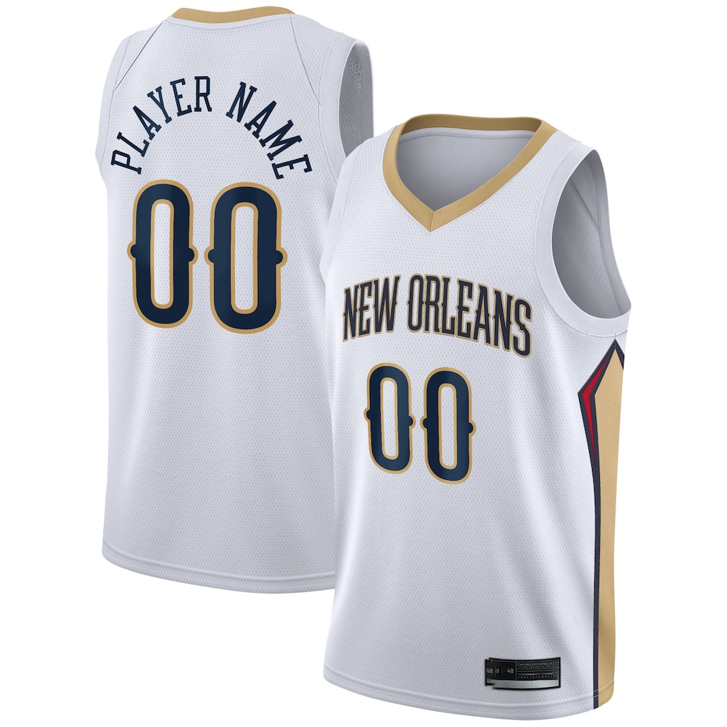Kdoa Custom NO.Pelicans White 2020-2021 Swingman Stitched Jerseys- Association Edition