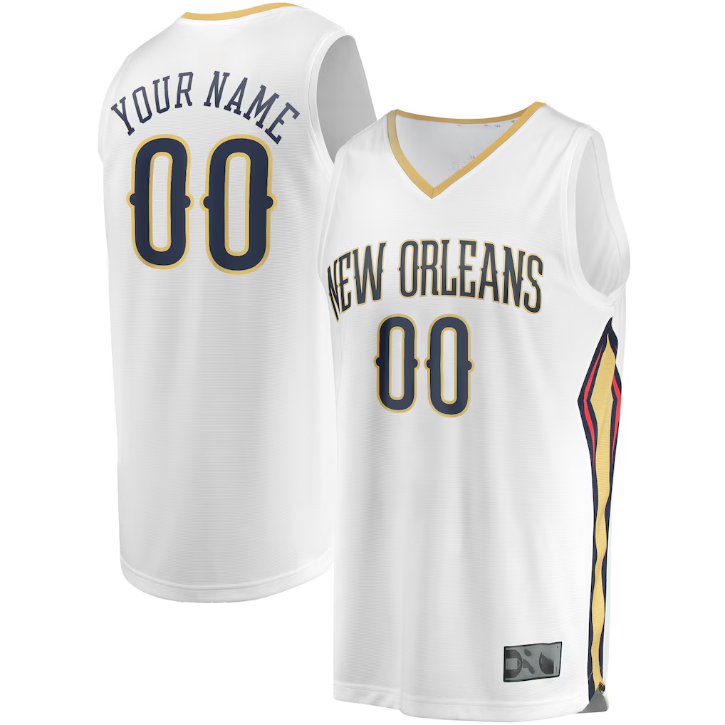 Kdoa Custom NO.Pelicans White Fast Break Stitched Jerseys- Association Edition
