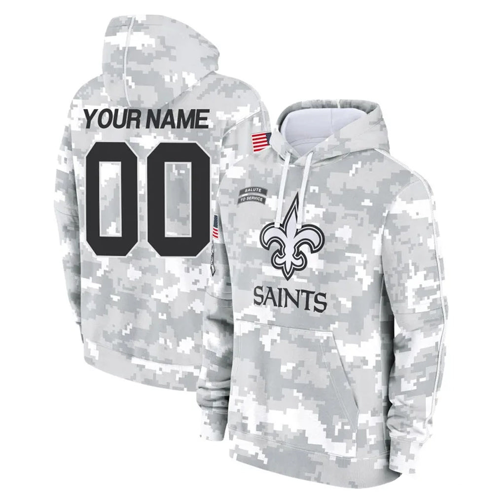 Kdoa Custom NO.Saints Arctic Camo Salute to Service Pullover Hoodies Limited Game Any Name & Numbers Stitched Jerseys