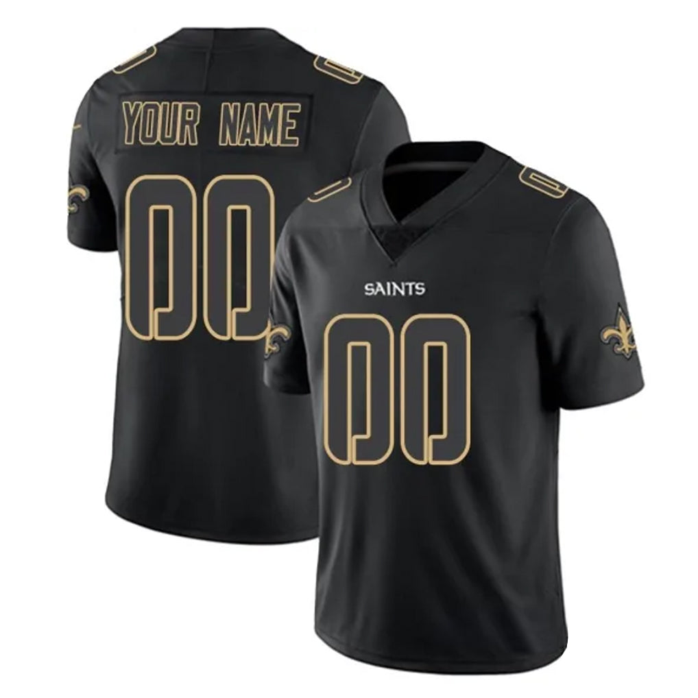 Kdoa Custom NO.Saints Black Impact Limited Home Game Any Name & Numbers Stitched Jerseys