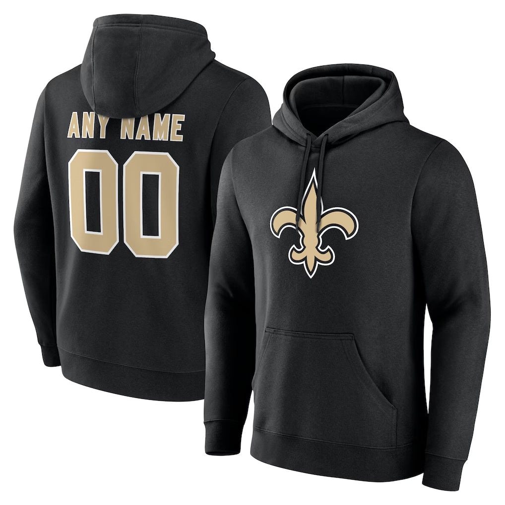 Kdoa Custom NO.Saints Black Pullover Hoodies Limited Any Name & Numbers Stitched Jerseys