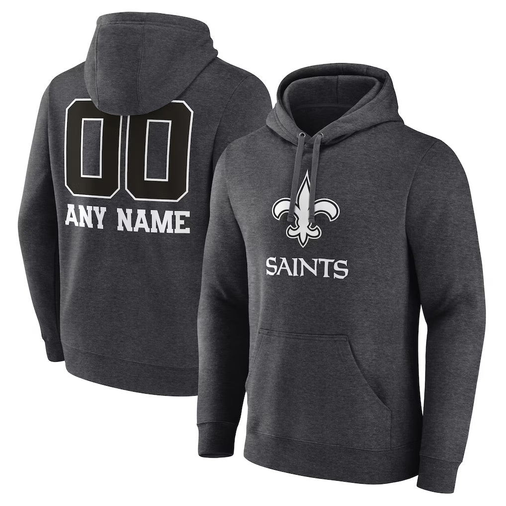Kdoa Custom NO.Saints Gray Pullover Hoodies Limited Any Name & Numbers  Stitched Jerseys