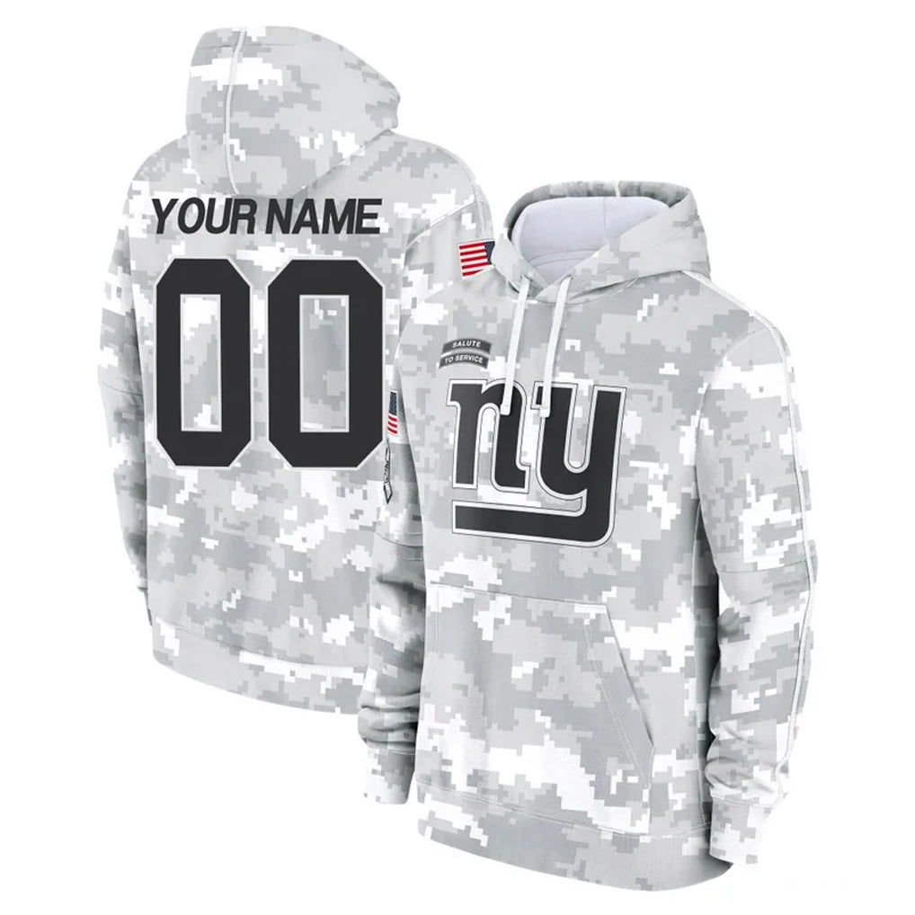 Kdoa Custom NY.Giants Arctic Camo Salute to Service Pullover Hoodies Limited Game Any Name & Numbers Stitched Jerseys