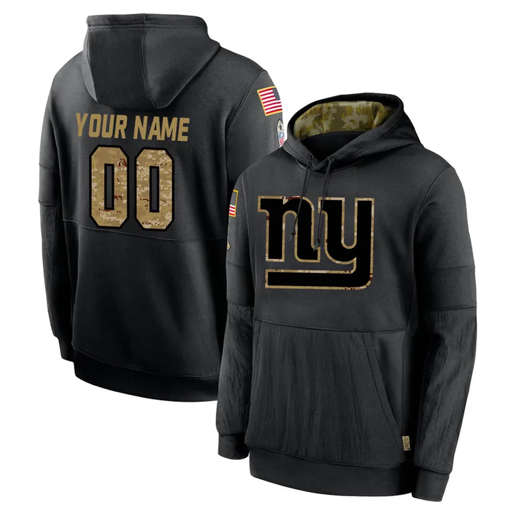 Kdoa Custom NY.Giants Black Salute to Service Hoodies Limited Game Any Name & Numbers Stitched Jerseys
