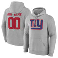 Kdoa Custom NY.Giants Gray Pullover Hoodies Limited Game Any Name & Numbers Stitched Jerseys