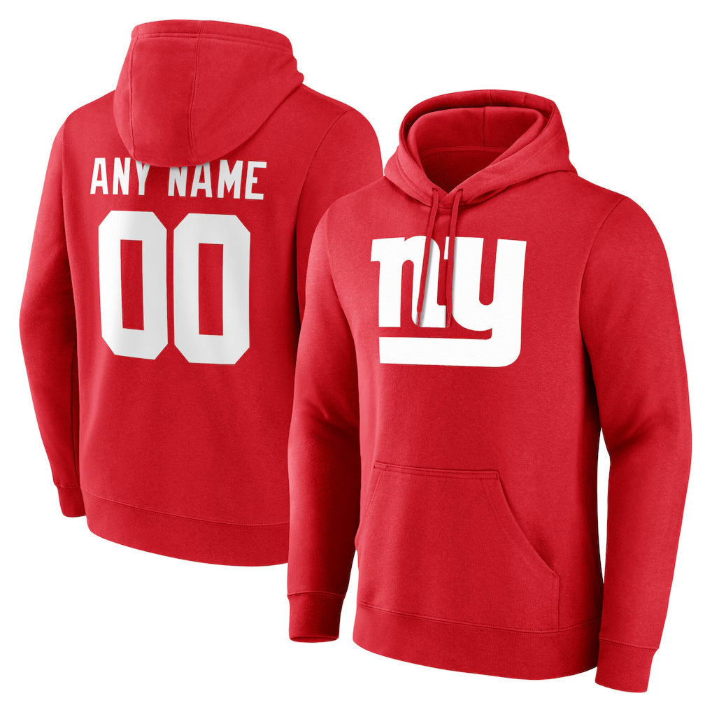 Kdoa Custom NY.Giants Red Pullover Hoodies Limited Game Any Name & Numbers Stitched Jerseys