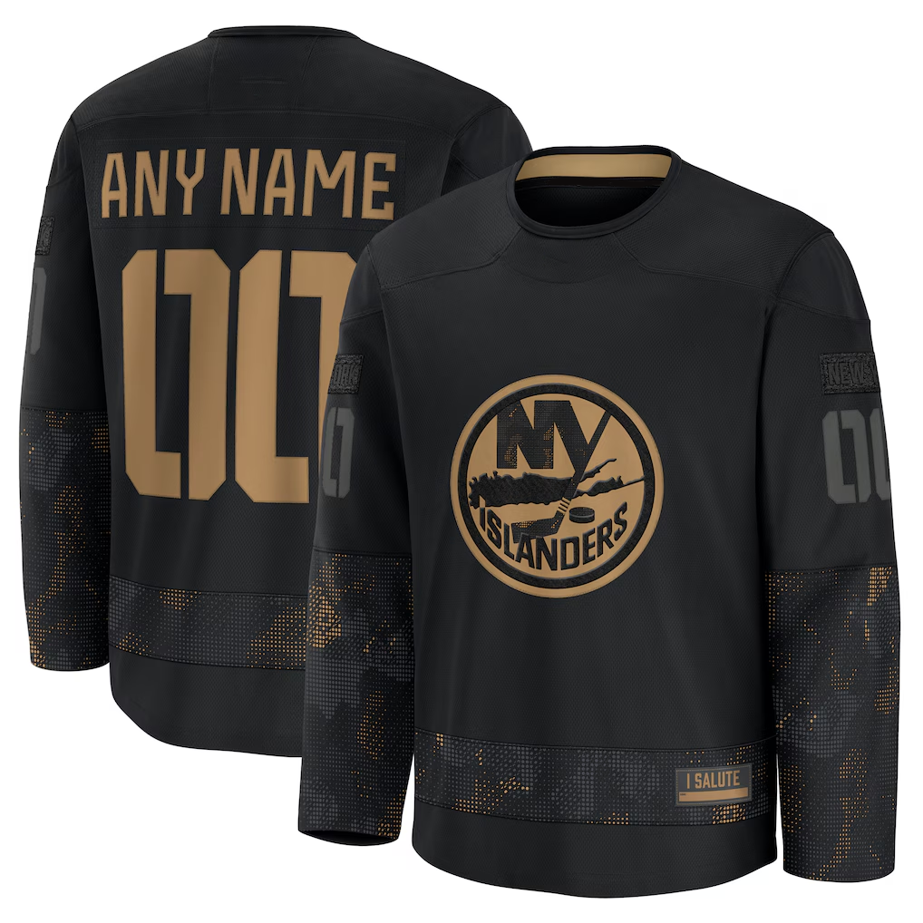 Kdoa Custom NY.Islanders Black 2024 Military Appreciation Practice Jerseys