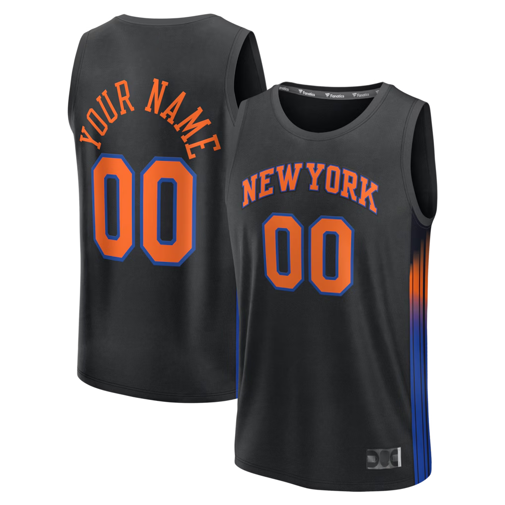 Kdoa Custom NY.Knicks  Black Fast Break Jerseys - Icon Edition