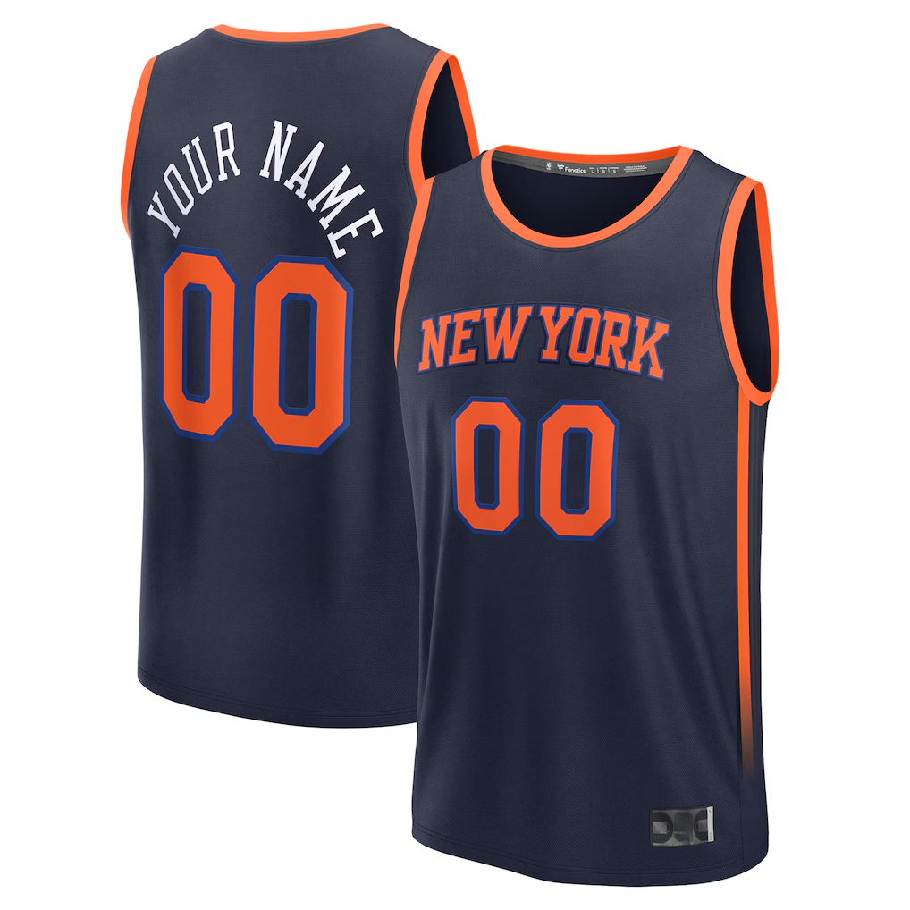 Kdoa Custom NY.Knicks  Navy Fast Break Jerseys - Statement Edition