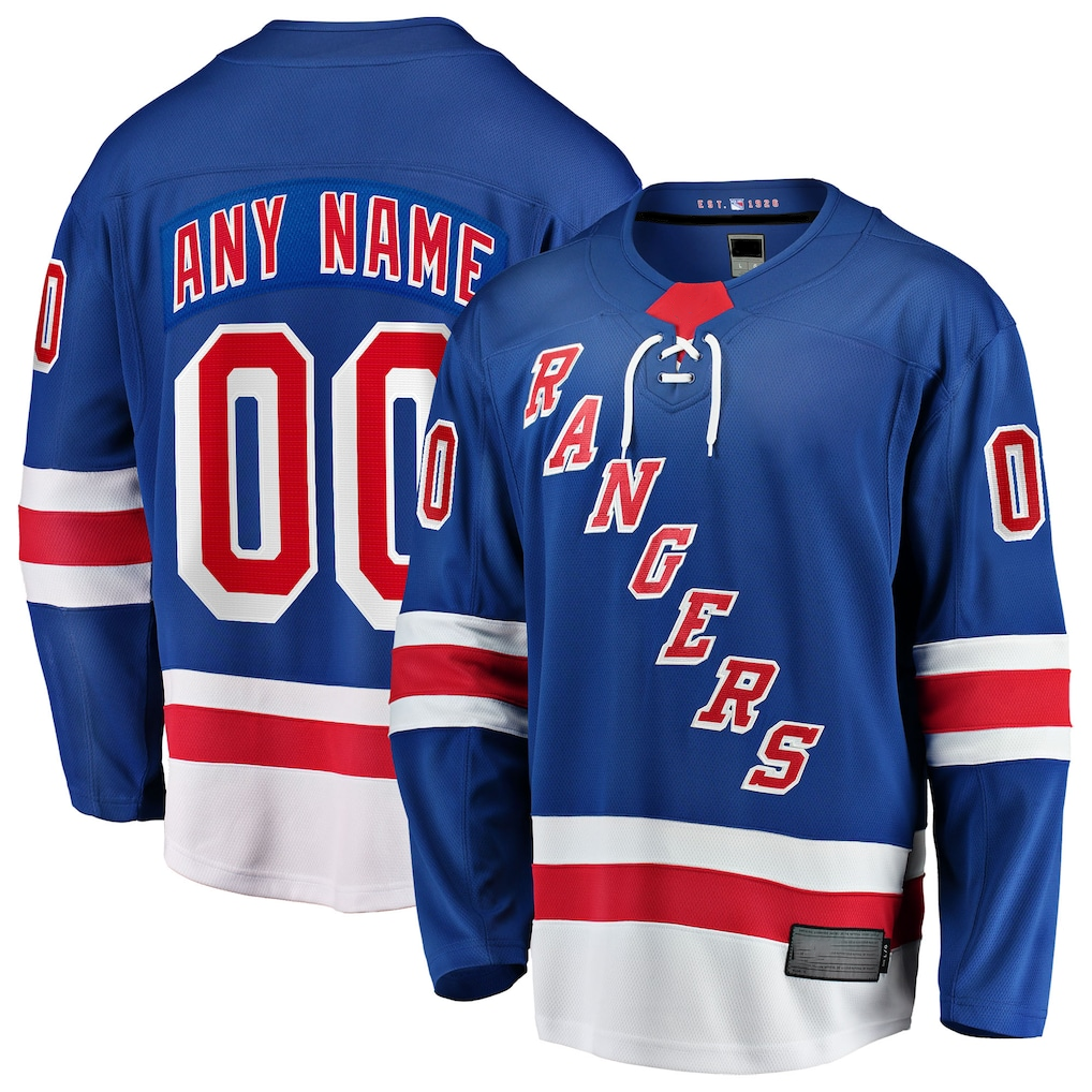 Kdoa Custom NY.Rangers Blue Home Breakaway Jerseys