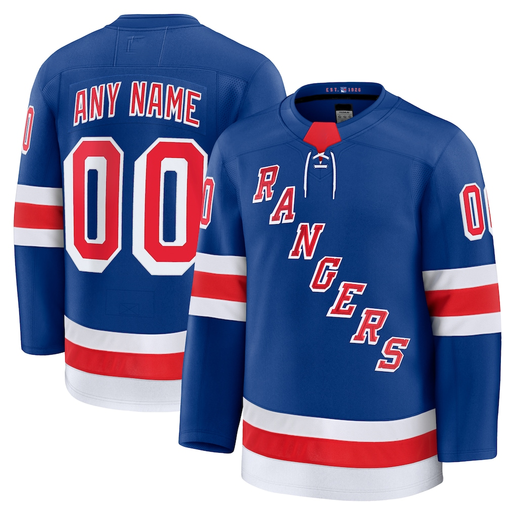 Kdoa Custom NY.Rangers Royal Home Premium Jerseys