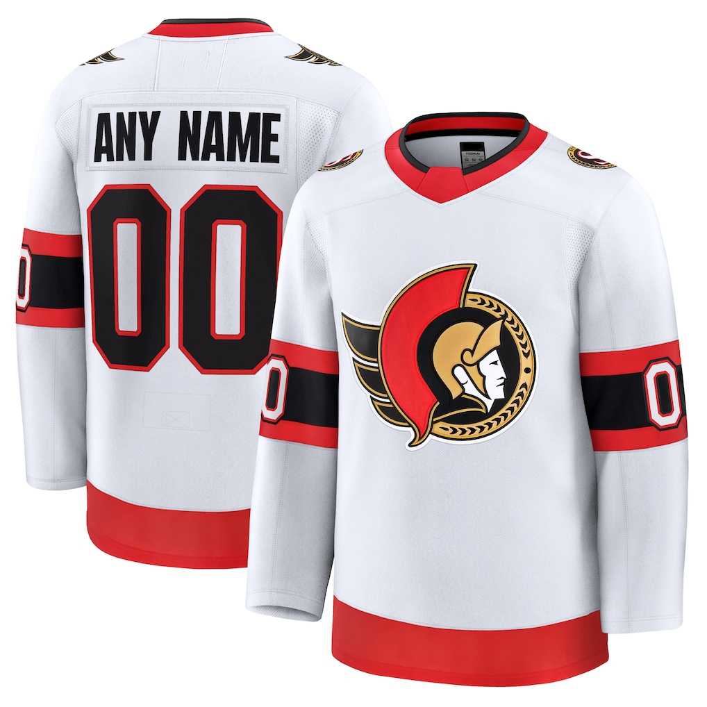 Kdoa Custom O.Senators White Away Premium Jerseys