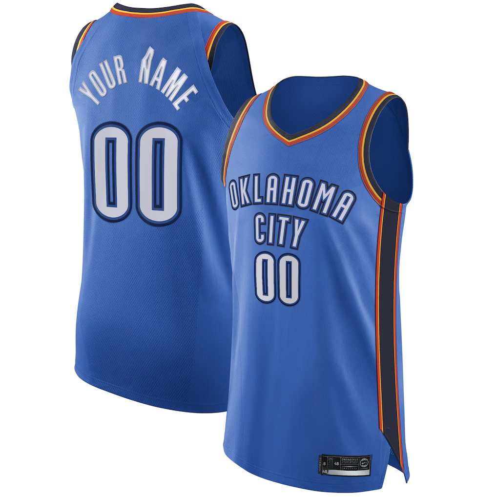 Kdoa Custom OC.Thunder Blue Authentic Stitched Jerseys - Icon Edition