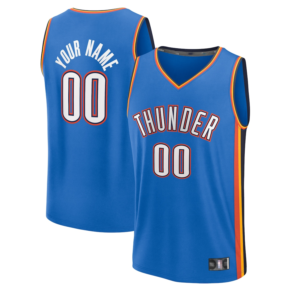 Kdoa Custom OC.Thunder Blue Fast Break Stitched Jerseys - Icon Edition