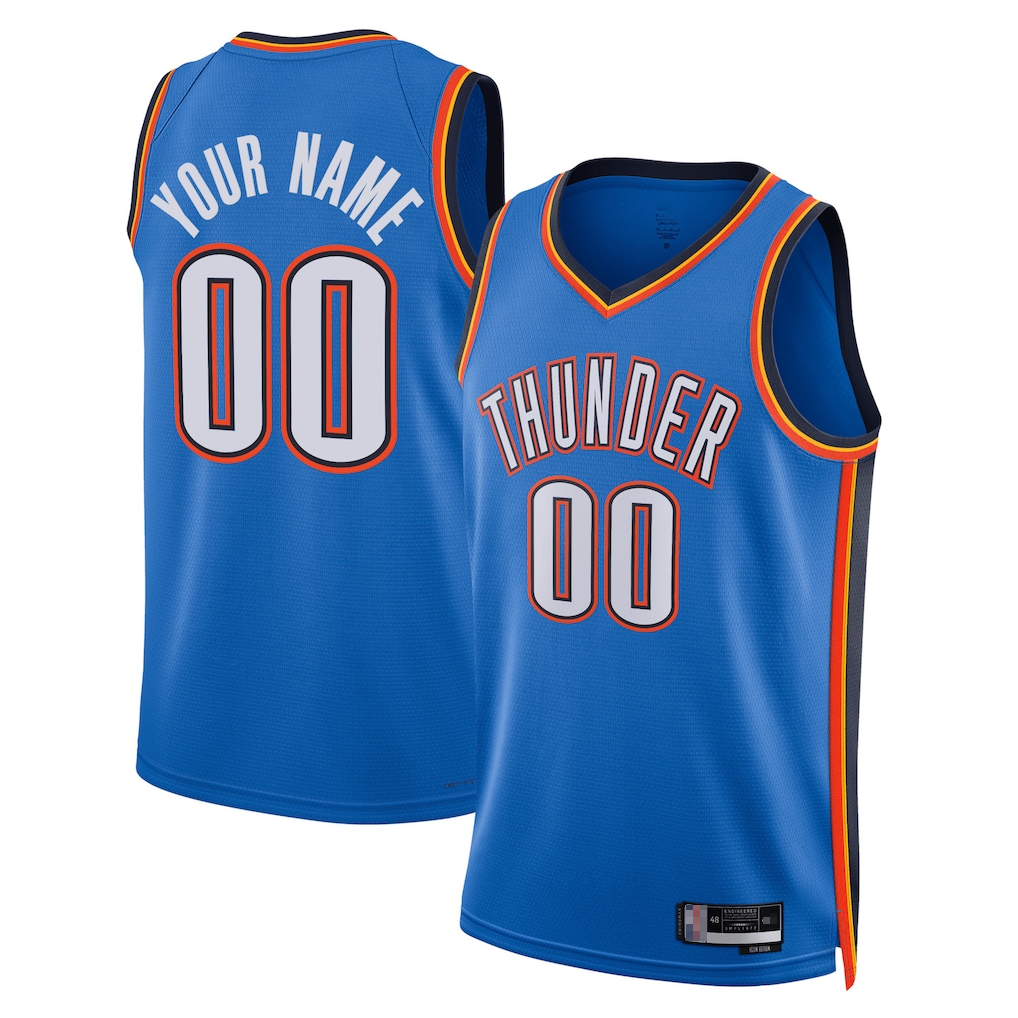 Kdoa Custom OC.Thunder Blue  Fast Break Stitched Jerseys- Statement Edition