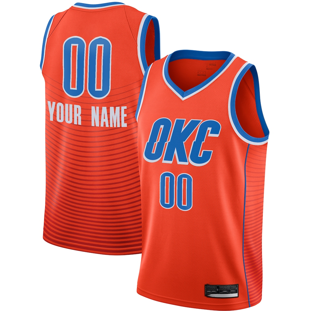 Kdoa Custom OC.Thunder Orange Swingman Stitched Jerseys- Statement Edition