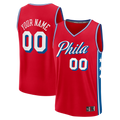 Kdoa Custom P.76ers Red Fast Break Jerseys - Icon Edition