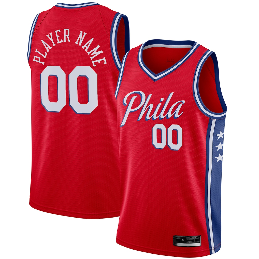 Kdoa Custom P.76ers Red Swingman Jerseys - Statement Edition