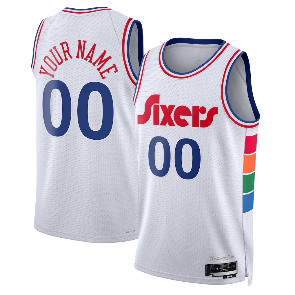 Kdoa Custom P.76ers White 2024-25 Swingman Jerseys - City Edition