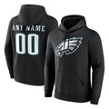 Kdoa Custom P.Eagles Black LOGO Pullover Hoodies Home Game Any Name & Numbers Stitched Jerseys