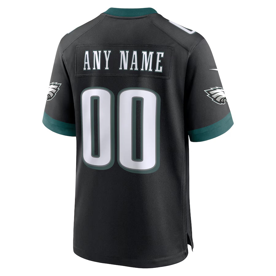 Kdoa Custom P.Eagles Black Stitched Alternate Game Stitched Jerseys