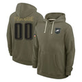 Kdoa Custom P.Eagles Olive Salute to Service Pullover Hoodies Limited Any Name & Numbers Stitched Jerseys