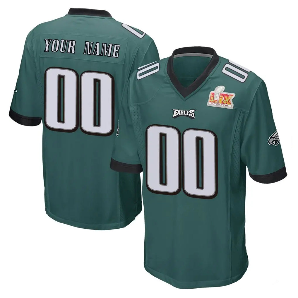 Kdoa Custom P.Eagles Team Color Green Super Bowl LIX Home Game Any Name & Numbers Stitched Jerseys