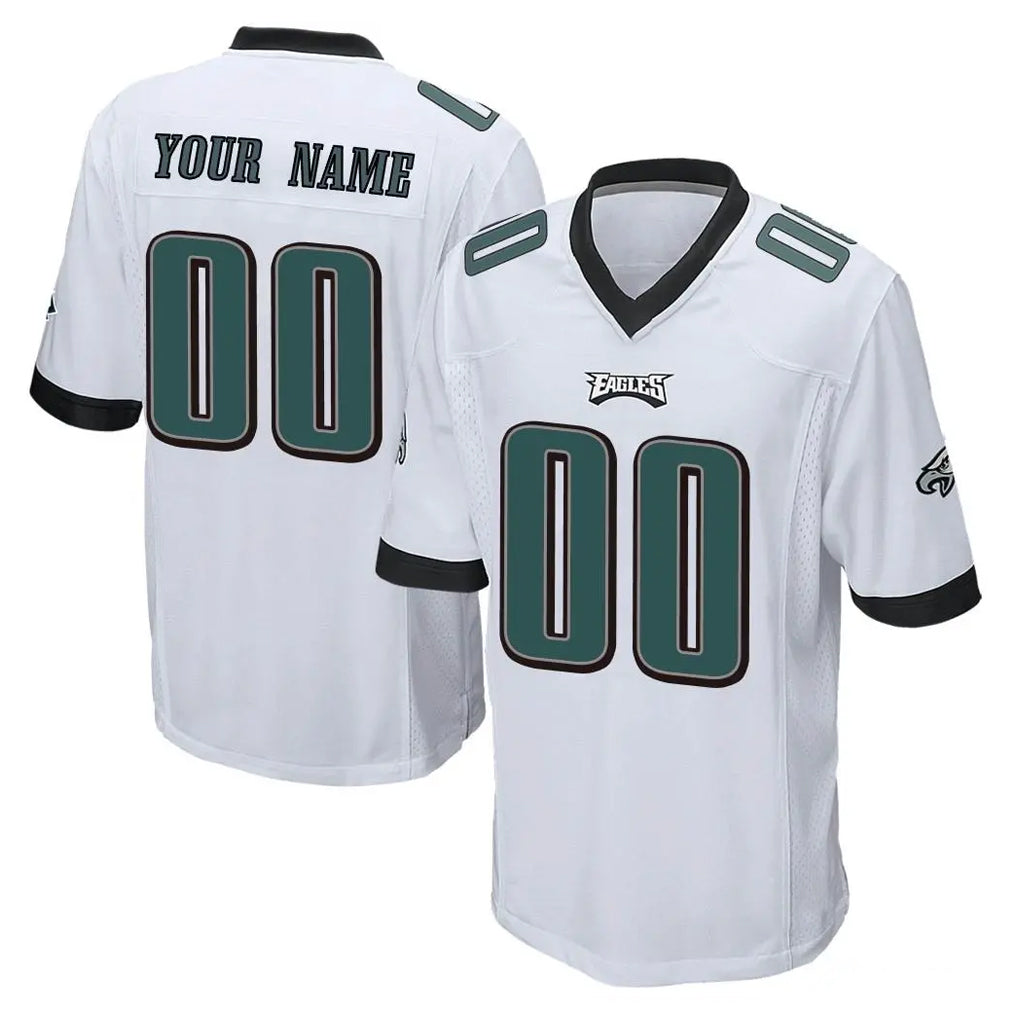 Kdoa Custom P.Eagles White Home Game Any Name & Numbers Stitched Jerseys
